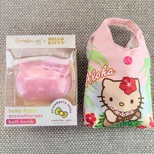 NEW Hello Kitty Bath Bomb & Foldable Tote Set